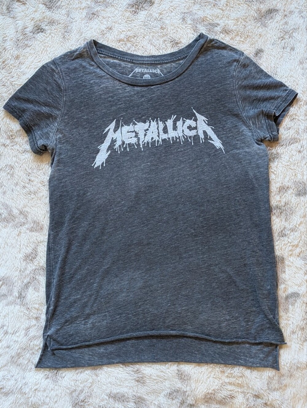 Metallica | Charcoal Grey Logo Band Tee | Medium